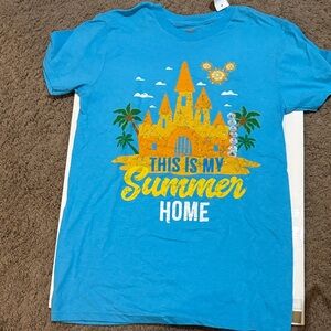 Blue Graphic Tee - Summer Home Design